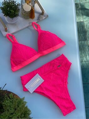 NEW Lace Neon Pink Bikini